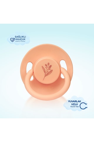 Wee Baby Pure Yuvarlak Uçlu Kauçuk Emzik No:3 Somon 18+ Ay