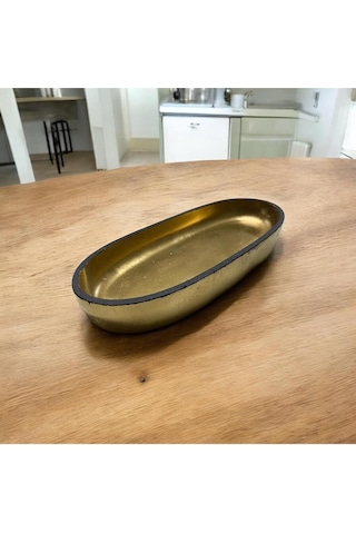 Dekor Dekoratif Tepsi Şık & Modern , Mum Kasesi, Orta Sehpa Obje Çok Amaclı Kase 2