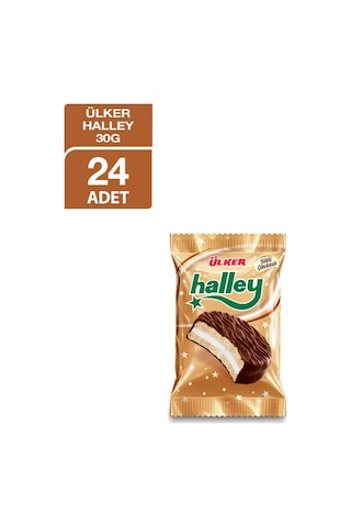 Ülker Halley Çikolata Kaplı Bisküvi 24 x 30 G