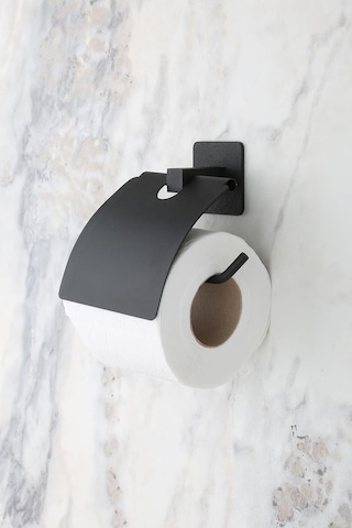 Kare Kapaklı Tuvalet Kağıtlığı Siyah, Yapışkanlı Ve Vidalı Montajlı Metal Wc Kağıtlık, Modern Banyo Tuvalet Kağıdı Askısı Sku: Smg8690010153289 Diğer