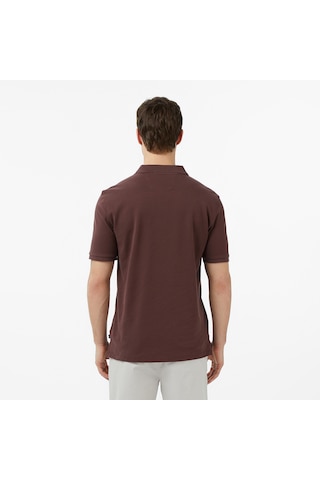 Nautica Erkek Kahverengi Regular Fit Polo Yaka T-shirt Düz K65000t Kahverengi
