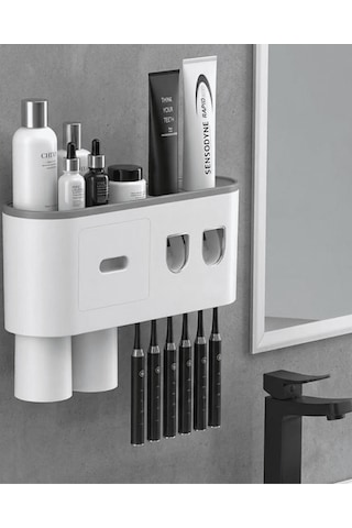 Çok Fonksiyonlu Diş Fırçası Tutucu Otomatik Dispenser Bardaklı Or Çok Renkli