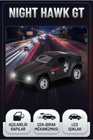 Speed Champion Gece Kartalı Mustang Gt Araba - Kapıları Açılan Led Işıklı Off-road Modeli Araba