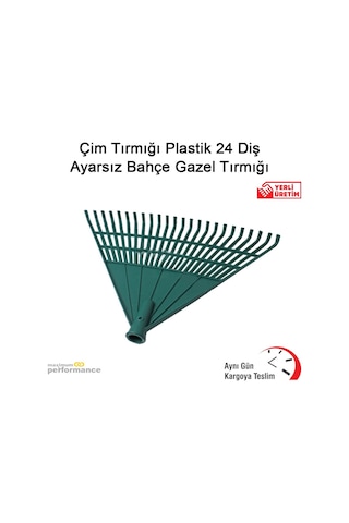 Çim Tırmığı Plastik 24 Diş Ayarsız Bahçe Gazel Tırmığı