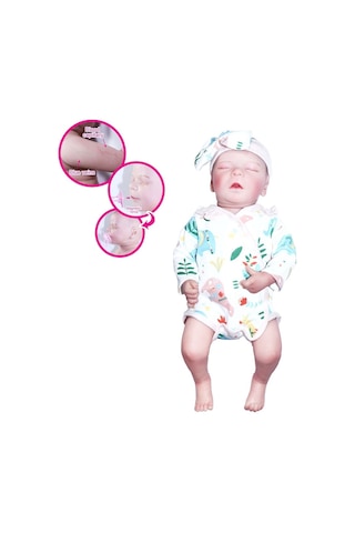 Kutulu 43 Cm Aksesuarlı Gerçekçi Bebek Et Bebek Beyaz