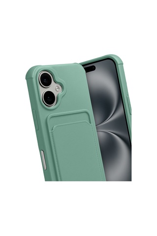 Apple iPhone 17 İçin Uyumlu Kart Ve Resim Bölmeli Soft Renkli Silikon Kapak