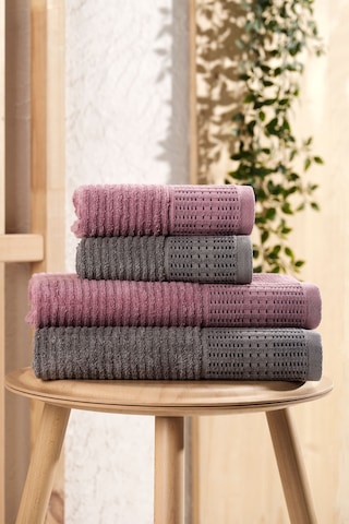 Mira Home 4 Parça Maral Battal %100 Pamuklu Banyo Havlu Takımı 90x160 Cm Antrasit