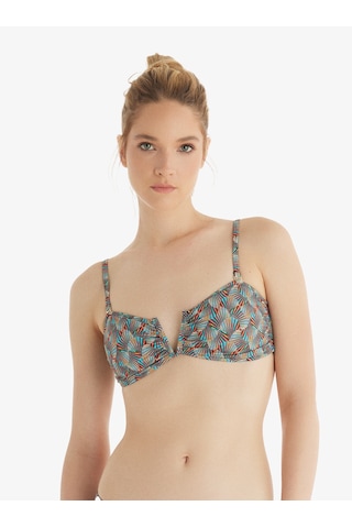 Kadın Bikini Üst 10717 - Desenli Çok Renkli