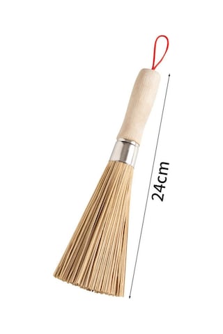 Cc Ggball 2 Paket Geleneksel Doğal Bambu Wok Fırçaları, Mutfak Temizleme Fırçası, Bambu Mutfak Tava Fırçası, Doğal Bambu Tava Fırçası, Tencere Fırçası, Tencere Fırçası Temizleme