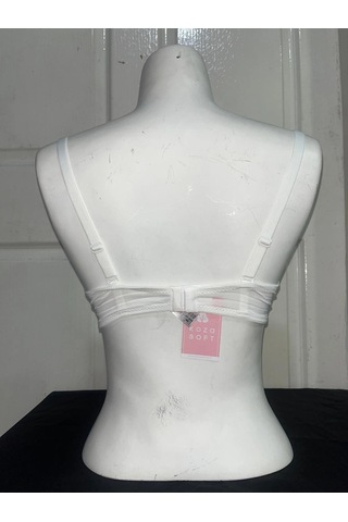Koza Çizgi Desenli Balenli Desteksiz Straplez Sütyen Ekru