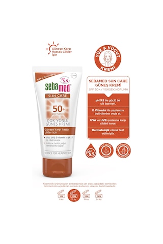 Sebamed Suncare Plaj Aynası Hediyeli - SPF 50+ UVA UVB Filtresi - E Vitamini Yüksek Koruma Yüz Güneş Kremi 50 ML Seti