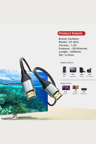 Fuchsia 4k Hdmı Kablo 5m 18 Gbps Hdmı 2 0 1 4 V Görüntü Aktarım Kablosu