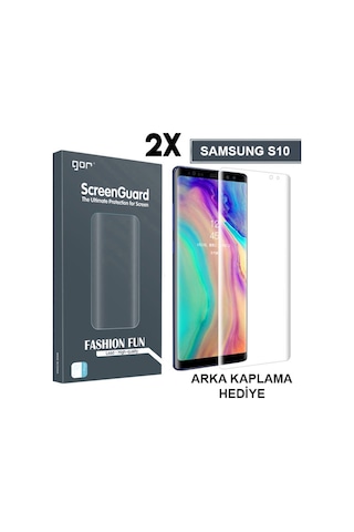 Gor Sm Galaxy S10 3D Kavisli Darbe Emici Full Ekran Koruyucu 2 A Şeffaf