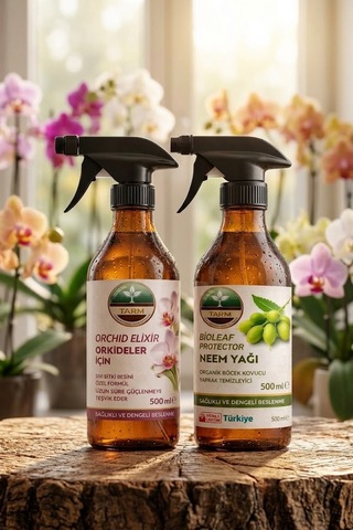 İkili Bakım Seti Orchid Elixir Sprey Orkide Bitki Besini Ve Bioleaf Protector Sprey Neem Yağı 1 L
