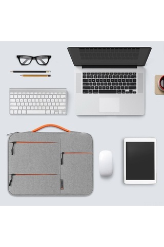 Yunboo 14 Su Geçirmez İş Laptop Çantası - Çok Katmanlı Koruma, Pu Sap, Siyah/gri/lacivert Laptop Çantası Laptop Çantası