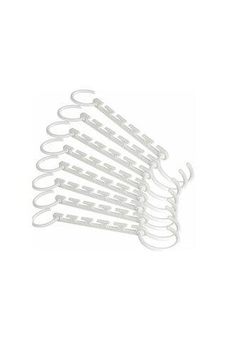 Jeemson 8 Adet Katlanabilir Pp Çekmecelik Askı, 5 Kıyafet Tutabilir, Gardıropu Boşaltan Uzay Tasarrufu Organizer Beyaz