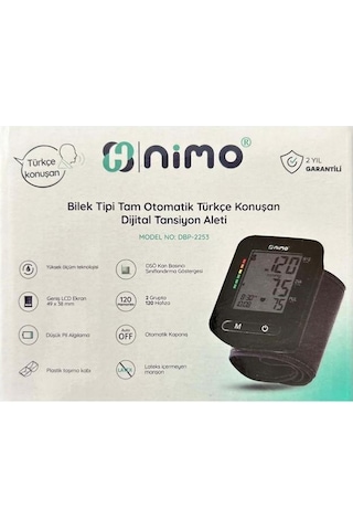 Nimo DBP-2253 Bilek Tipi Tam Otomatik Türkçe Konuşan Tansiyon Aleti