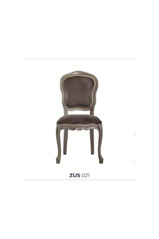 Bengimobilya Sandalye Zus021 Nakış Model Gri Renk Baby Face Kumaş Kayın Çizgi