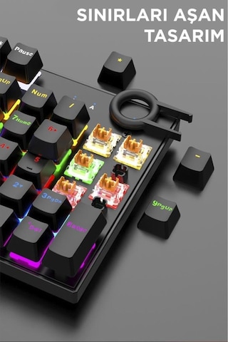 Tk-05 Mekanik Oyuncu Klavyesi Rgb Işıklı Blue Switch Kablolu Klavye 9 Led Mod Gaming Keyboard