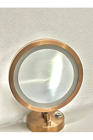 Led Makyaj Aynası 3x Büyüteçli Pvd Kaplama Rose Gold Ayna