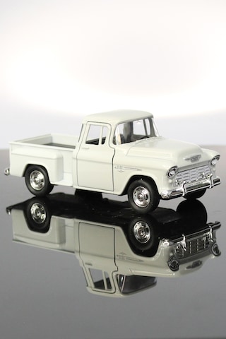 Toyaş 1955 Chevrolet Stepside Beyaz Kamyonet Çek Bırak Metal Model Oyuncak Araba 12 cm