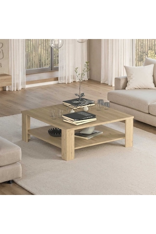 New Line Kare Orta Sehpa - Florida Meşe 90x42x90 Cm Kahverengi