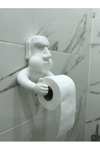 Moai Tuvalet Kağıt Standı Beyaz