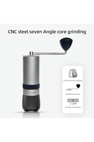 Manuel Kahve Çekirdeği Öğütücü Cnc Paslanmaz Çelik Gümüş Gümüş