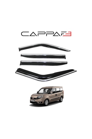 Fiat Doblo 2015-2022 Yıl Aralığı Uyumlu Cam Rüzgarlığı Kromlu 4 Parça