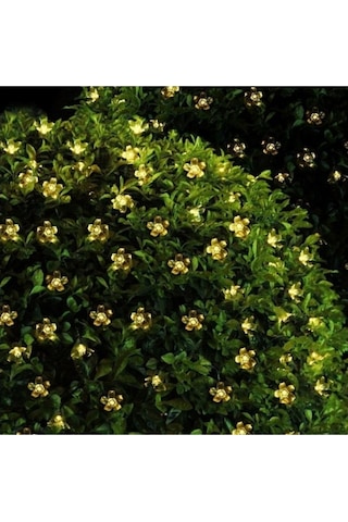 Solar Çiçekli Dekoratif 30 Led Bahçe Lambası Çok Renkli