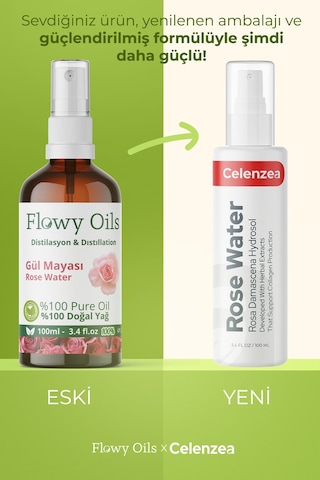 Celenzea Aydınlatıcı & Gözenek Sıkılaştırıcı ve Yenileyici Gül Hidrosolü 100 ML