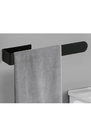 Dione Store Mat Siyah Lüx Tasarım Havlu Askısı Kendinden Yapışkanlı Siyah