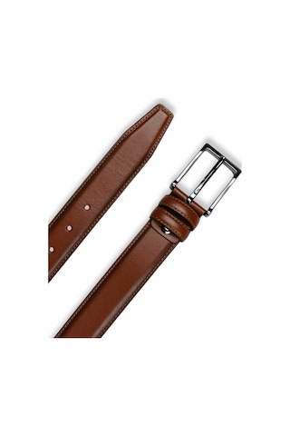 Mft Leather Hakiki Deri Erkek Kemer Dikişli, 3,5cm, Taba 7456 Taba