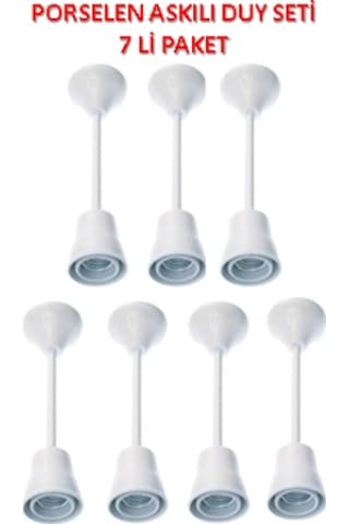 Tek-İş Duy Porselen Asma Takımı 7'li Paket