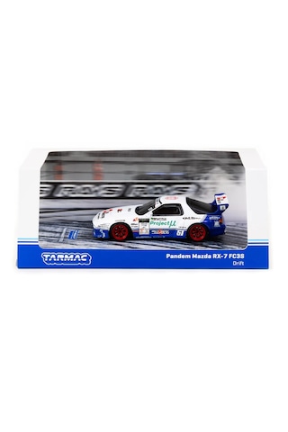 Tarmac Works 1/64 Pandem Mazda Rx-7 Fc3s Drift Beyaz