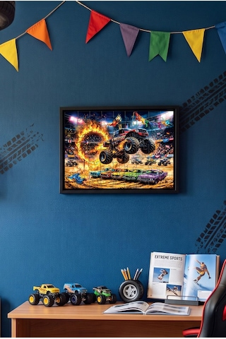 Ks Games Monster Truck Dev Tekerlekli Kamyon 50 Parça Erkek Çocuk Puzzle - 31759