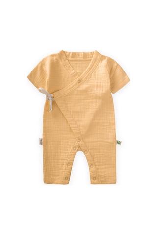 Cigit Organic Kruvaze Müslin Tulum 0-9 Ay Sundres Sarı