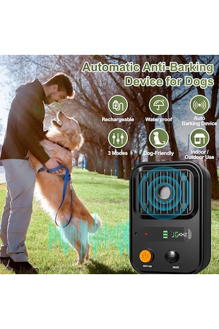 Moveevo Ultrasonik Köpek & Havlama Durdurucu - Su Geçirmez Şarjlı 3 Modlu Taşınabilir İç/dış Mekan Evcil Hayvan Eğitim Cihazı