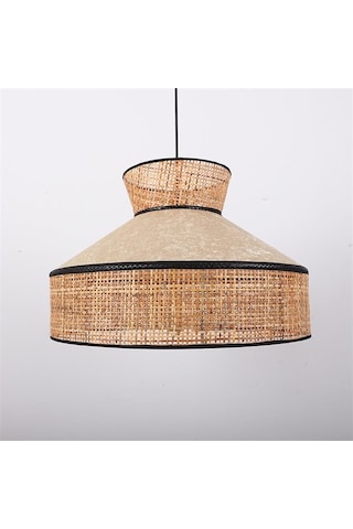 Mylamp Nubu Doğal Hazeranlı & Fildişi Hasır Kadife Kumaş 50x35 Cm Krem