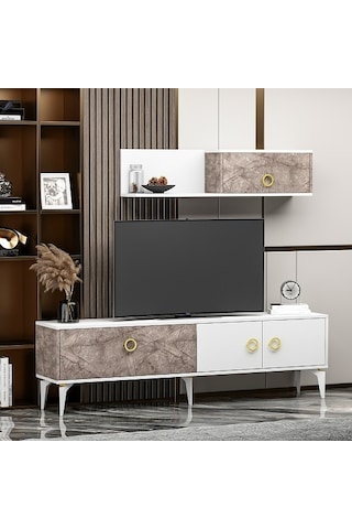 Tv Ünitesi Zerda Gordion Beyaz 180 Cm