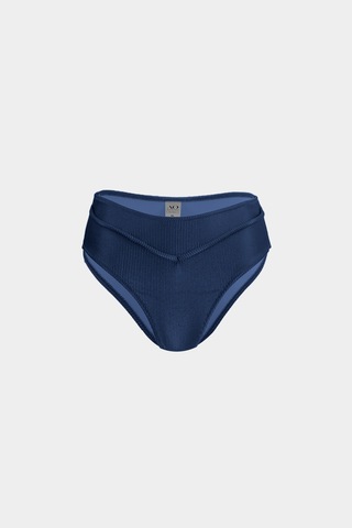 Açelyaokcu Premium Biye Detaylı Rhea Yüksek Bel Kadın Bikini Altı Lacivert