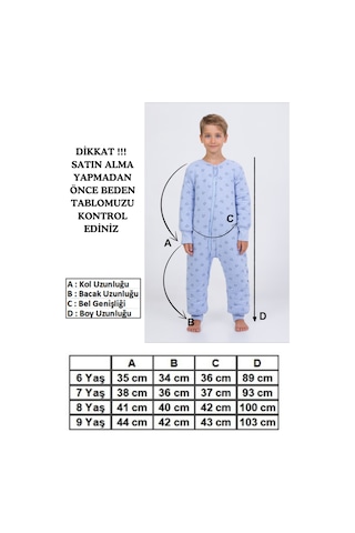 Erkek Çocuk Kalın Elyaf Dolgulu Premium Kalite 2.5 Tog Desenli Uyku Tulumu-mavi-siyah Mavi - Siyah