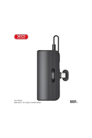 20w Pd Hızlı Şarjlı Dahili Type-c Kablolu Ve Standlı Mini Powerbank 5000 Mah Taşınabilir Şarj Cihazı Beyaz