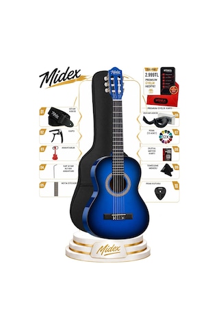 Midex Cg-270bl Klasik Gitar 4/4 Yetişkin Boy Sap Ayarlı Full Set