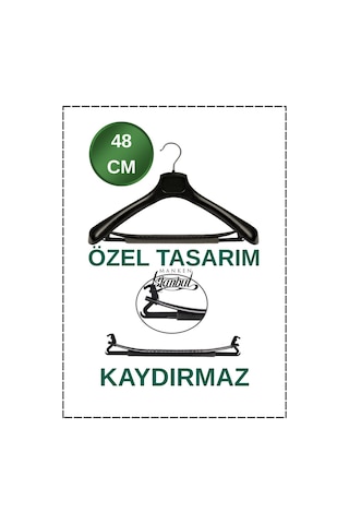 Ceket Askısı 48 Cm Kaydırmaz Geniş Omuz Takım Elbise Palto Askısı Gardırop Mağaza İçin 10 Adet Diğer