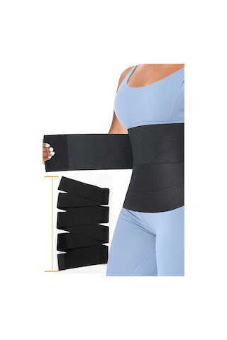 Ff Fit Form Giyim Tummy Bel Bandı Korse Belbant Bele Dolamalı Sarma Bel Korsesi Siyah