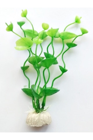 Plastik Süs Yapay Fanus Akvaryum Bitkisi Dekoru 14 Cm - Yeşil