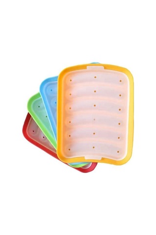 Maiyame 6 Bölmeli Dikdörtgen Silikon Fırın Tepsisi, Isıya Dayanıklı, Yıkama Makinesine Uygun, 15x17 Cm, Gıda Kalitesi KIrmızı