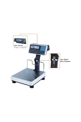 Tem Egeb 150 KG Çift Taraflı Çift Akü 35*40 Baskül