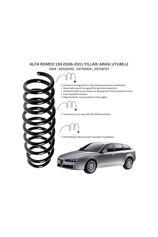 2006-2011 Alfa Romeo 159 İçin Standart Yay St101012r - 2 Adet Arka Helezon Yay Takımı (Sağ-Sol) Takım